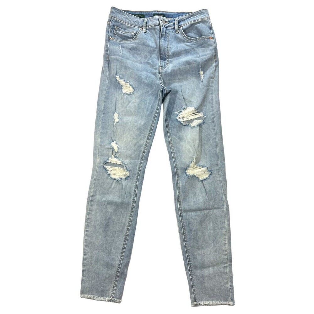 Wild Fable Highest Rise Skinny Jean Destroyed Raw Hem Denim Jeans‎ Size 8